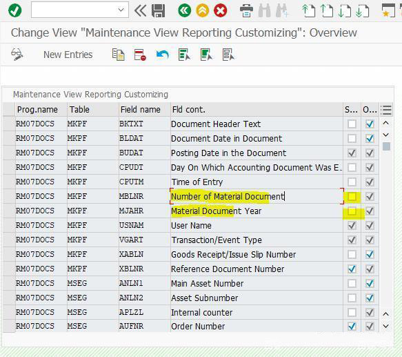 分析SAP物料凭证清单MB51的字段配置 图2