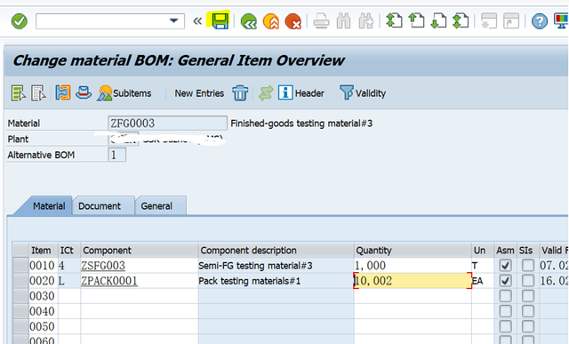 SAP PP使用ECR去修改BOM主数据